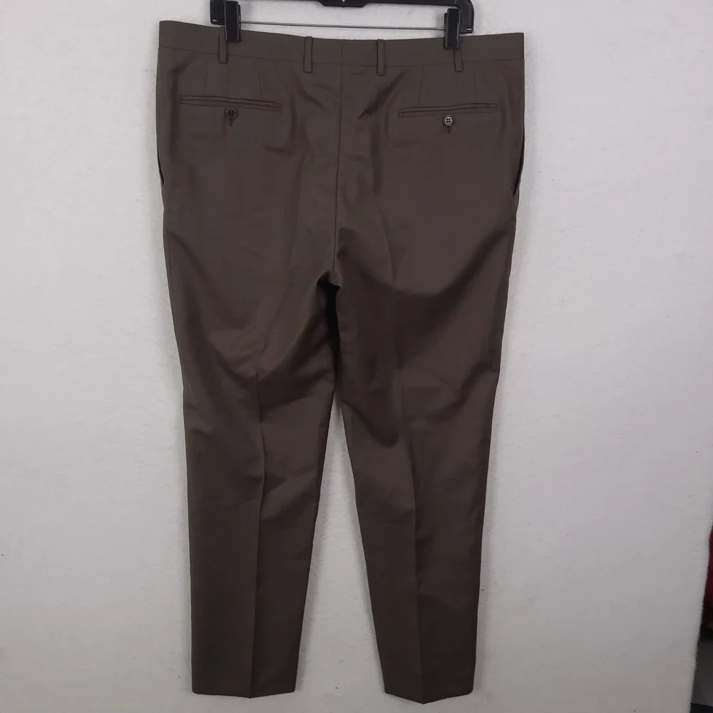 Canali Dress Pants Mens 38x30 Brown 100% Wool Flat Front Tailored Made in Italy